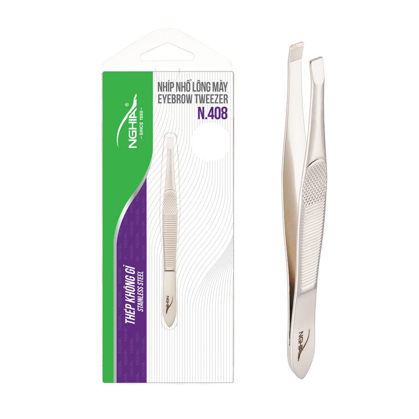 NGHIA Straight Blades Tweezer - N-408 (Stainless Steel)