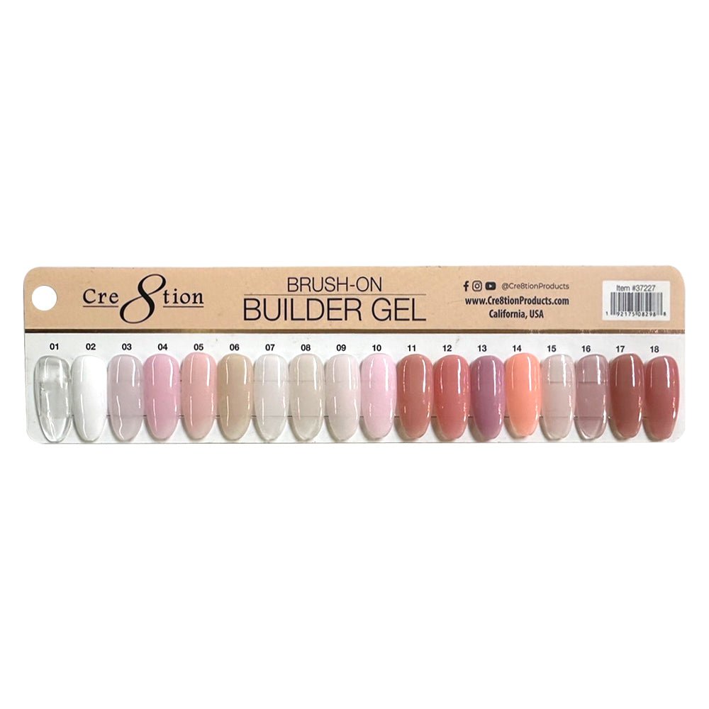 Cre8tion Color Chart - Overlay/ Brush on Builder Collection 18 Colors