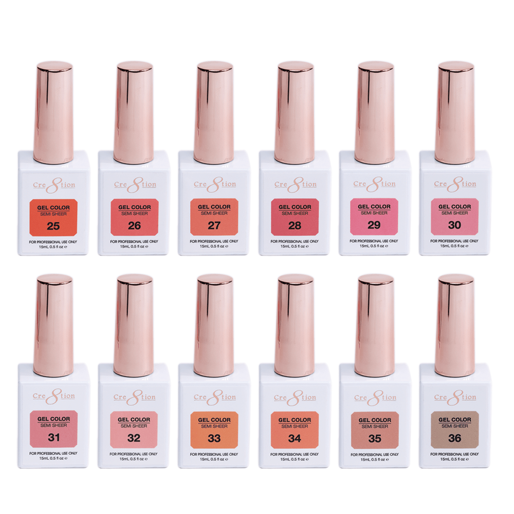 Cre8tion Hema Free Semi-Sheer Collection 0.5oz - Coral Series