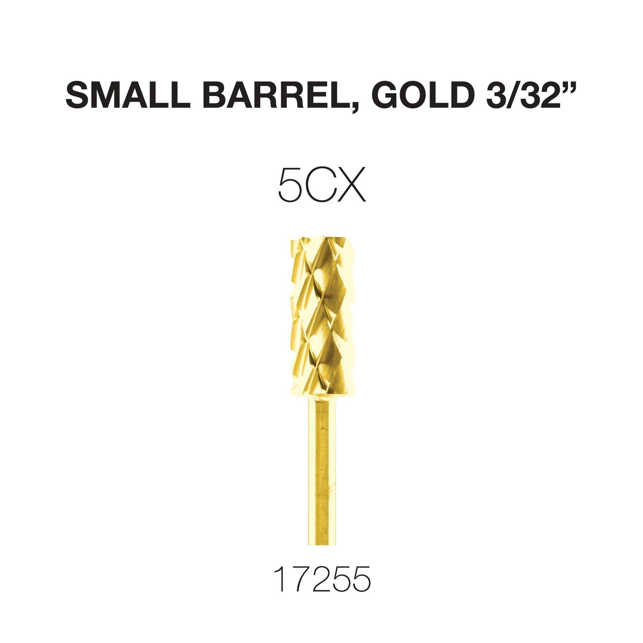 Cre8tion Carbide Small Barrel, Gold 3/32"