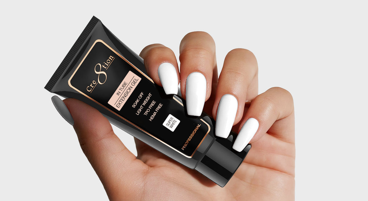 Cre8tion Poly Gel-Extension Gel In Tube 2oz - Super White