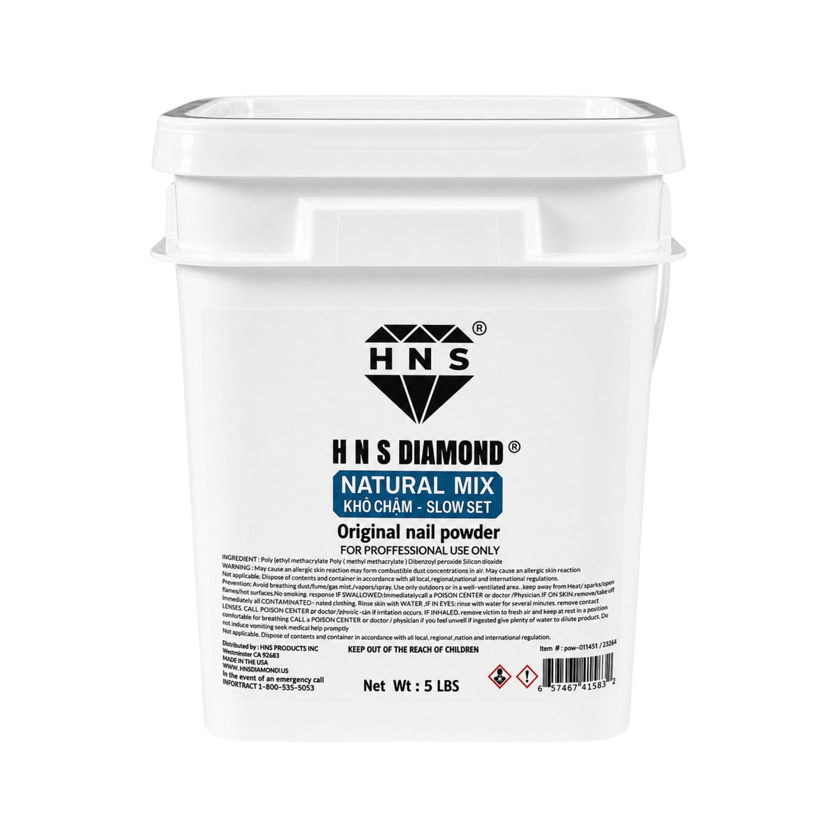 HNS DIAMOND NATURAL MIX KHO CHAM NAIL POWDER 5 LBS
