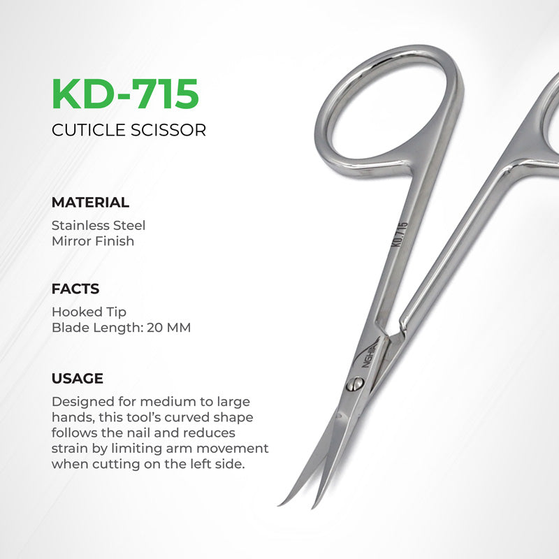 NGHIA EXPORT Cuticle Scissors - KD-715 (Stainless Steel)