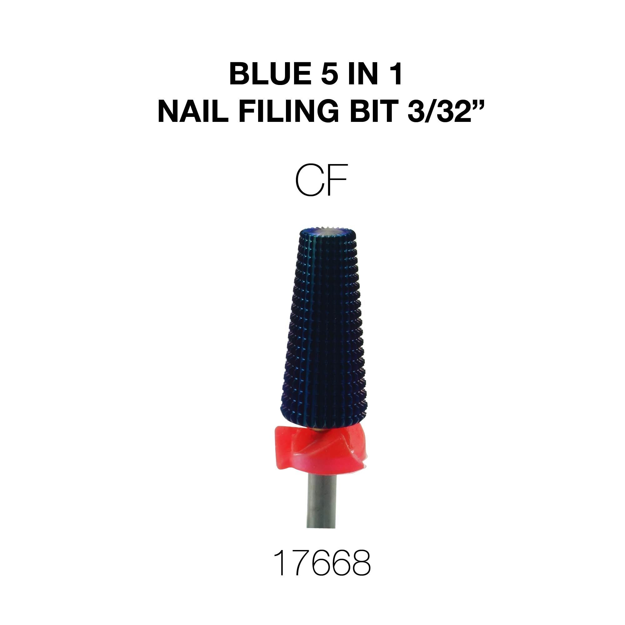 Cre8tion Blue 5 in 1 Nail Filing Bit  3/32"