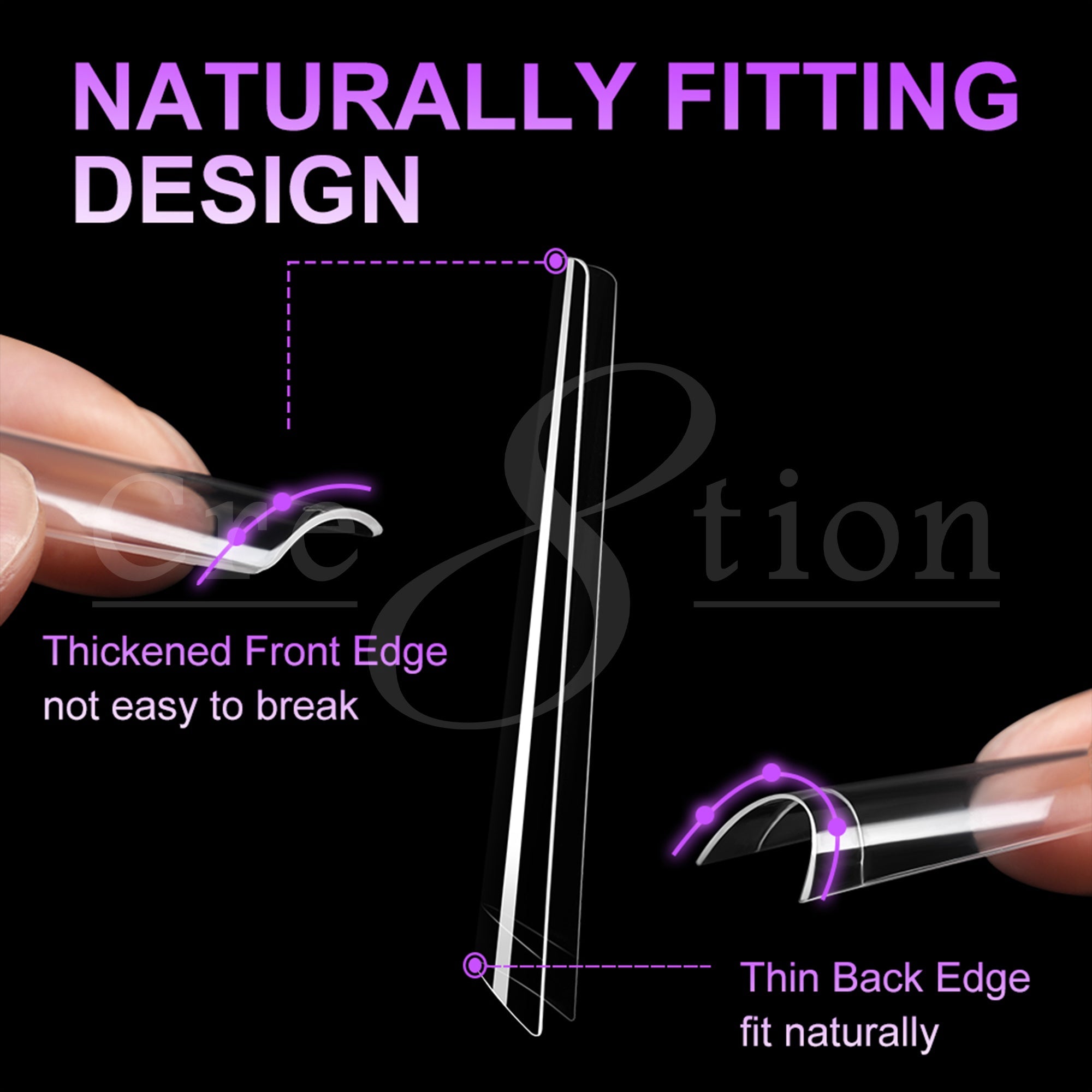 Cre8tion Special Shape Tip Square Clear - Extra Long
