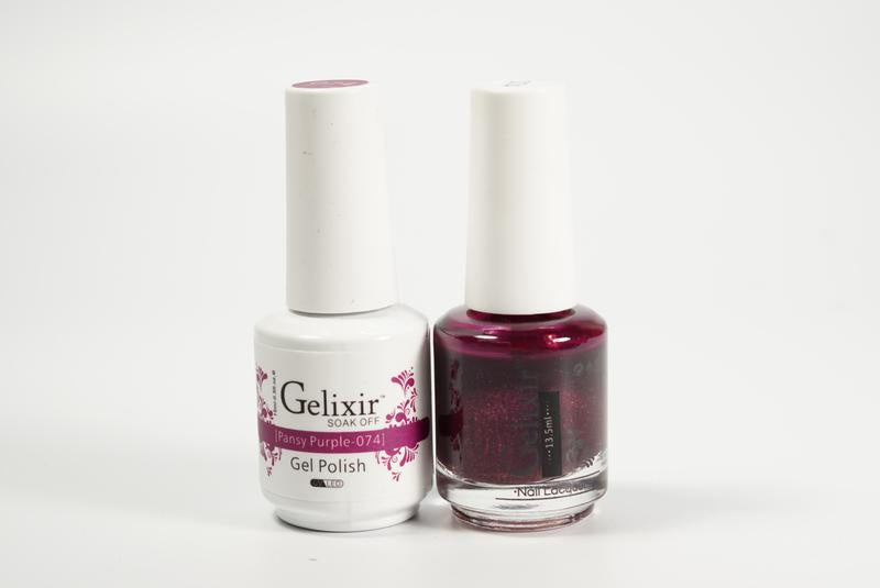 Gelixir Nail Polish Gel & Matching Lacquer Pansy Purple 1 PK #074