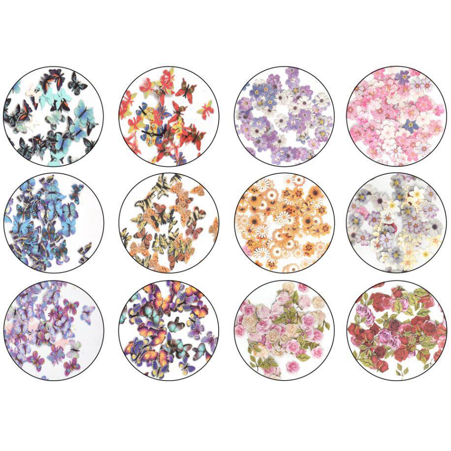 Cre8tion Colorful Design Nail Art Sequins Box 01 12 styles