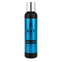 Chai sơn lót móng tay My Store KAT Beauty Base Coat Gel màu xanh dương kim loại với nắp bạc chuyên nghiệp
