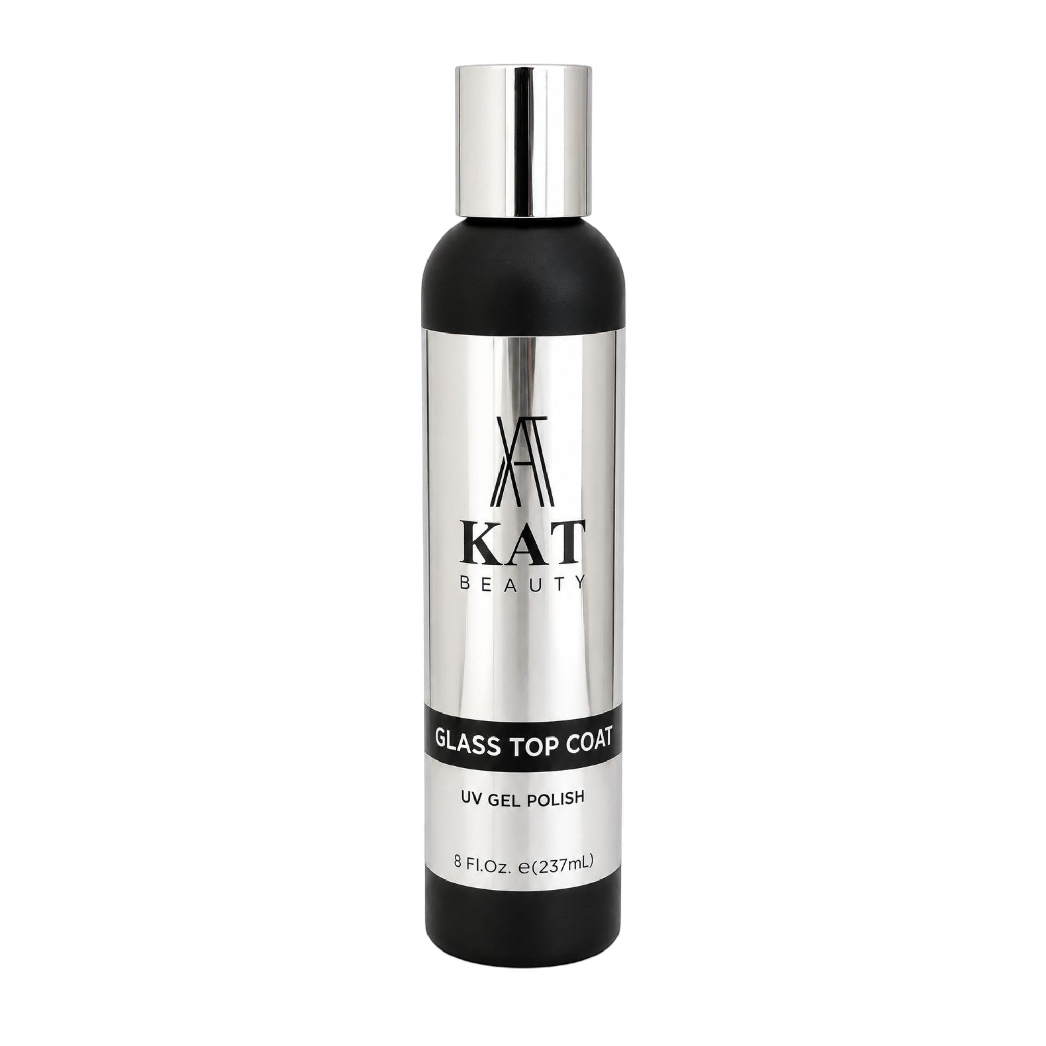 Sơn phủ bóng My Store KAT Beauty No Wipe Glass Top Coat dạng gel 237ml trong chai đen bạc sang trọng